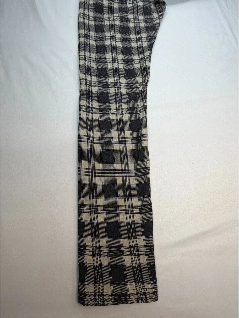Urban Outfitters Men's Pajama Pants Straight Plaid Flat Front Size L Black White